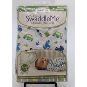 SwaddleMe Adjustable Infant Wrap Swaddle Size Small / Medium 7-14 Lb Trucks NWOT